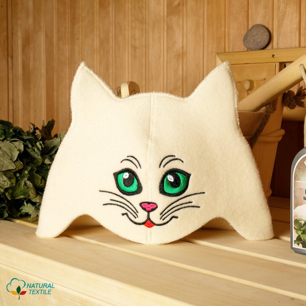 Pirts cepure "Green-eyed Kitten" 100% vilna цена и информация | Pirts lietas | 220.lv