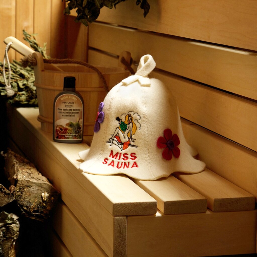 Pirts cepure "Miss Sauna" 100% vilna cena un informācija | Pirts lietas | 220.lv