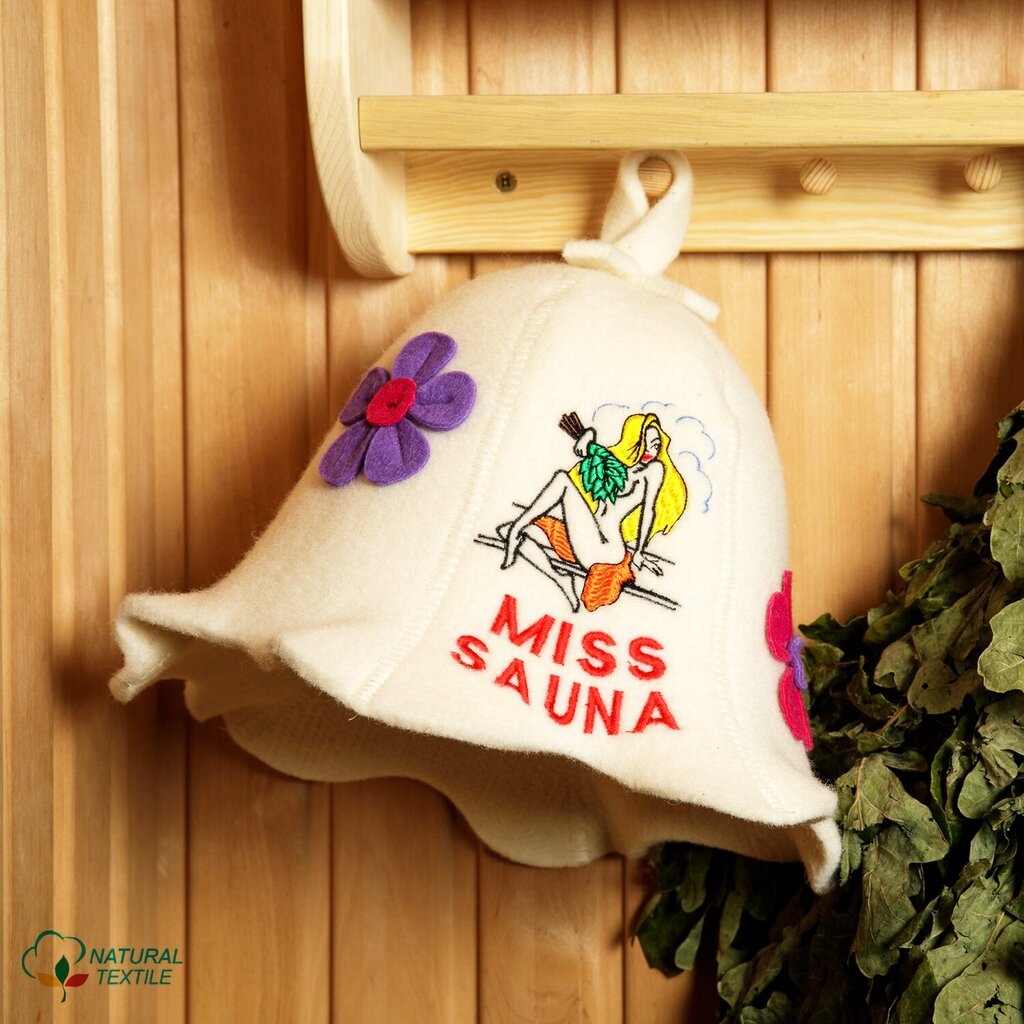 Pirts cepure "Miss Sauna" 100% vilna цена и информация | Pirts lietas | 220.lv