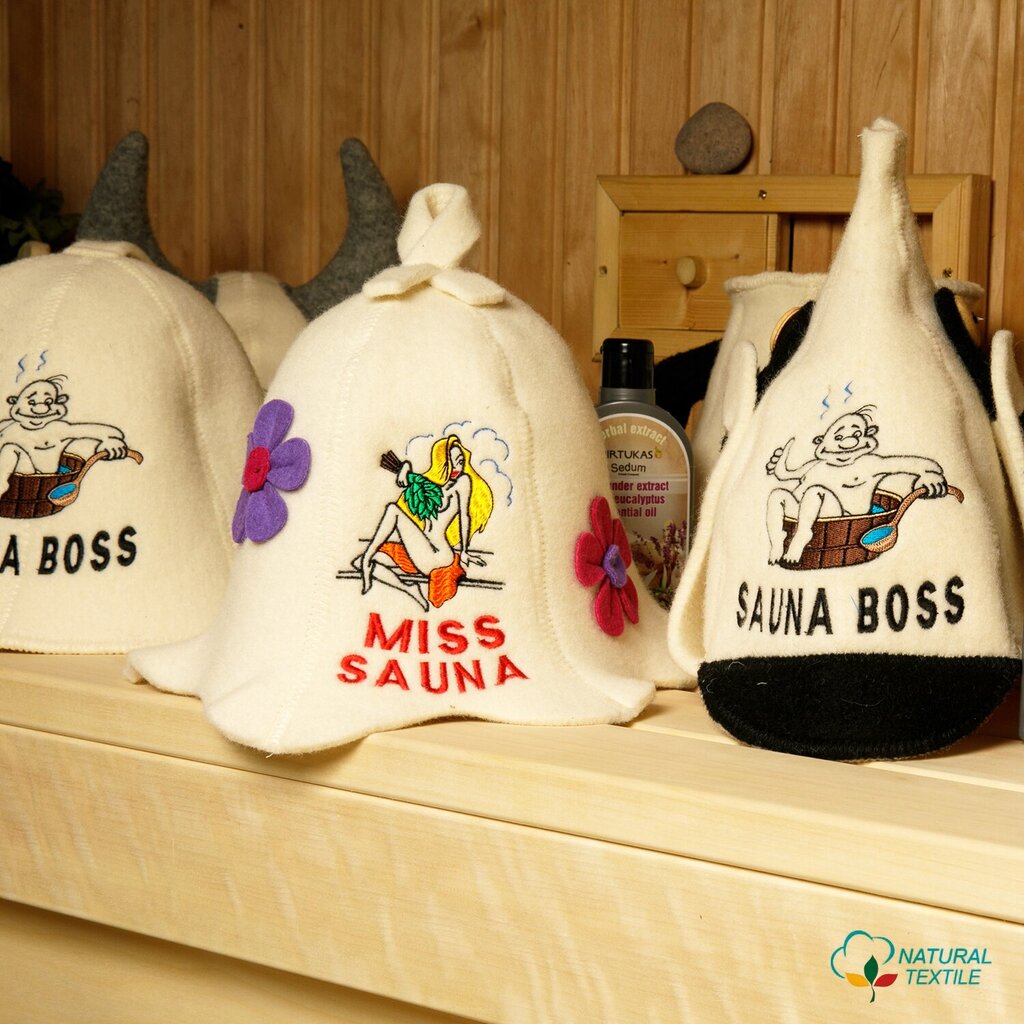 Pirts cepure "Miss Sauna" 100% vilna cena un informācija | Pirts lietas | 220.lv