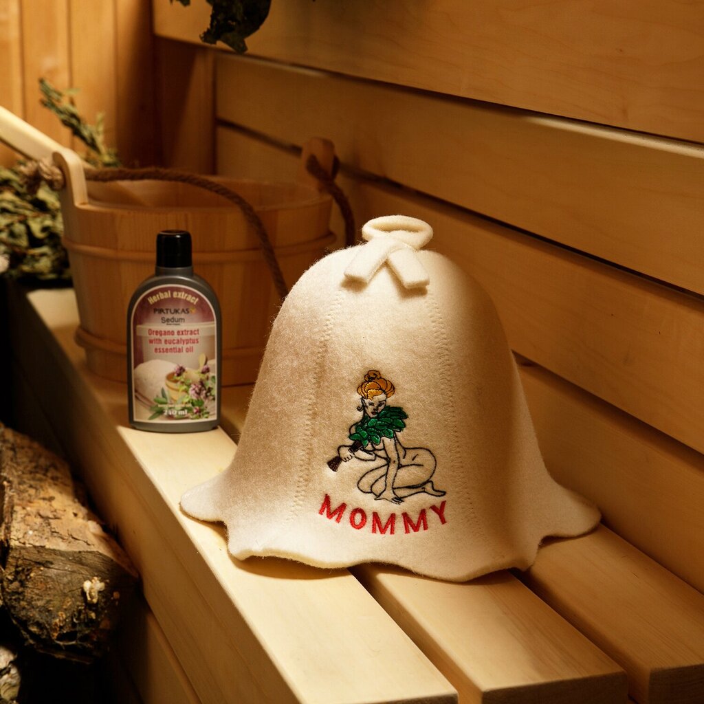 Pirts cepure "Sauna Mommy" 100% vilna cena un informācija | Pirts lietas | 220.lv