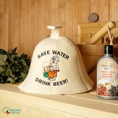 Pirts cepure "Save Water" 100% vilna cena un informācija | Pirts lietas | 220.lv