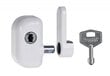 Papildus drošības logu slēdzene ar slēdzeni un atslēgas stūrītis balts Pentilt cena un informācija | Durvju slēdzenes | 220.lv