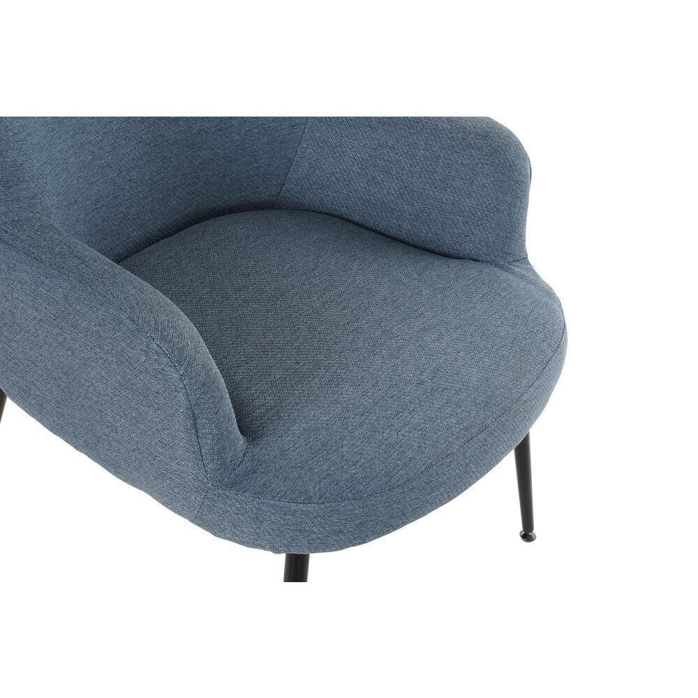 Atzveltnes krēsls DKD Home Decor Melns Zils Metāls (70 x 60 x 84 cm) (2 pcs) cena un informācija | Atpūtas krēsli | 220.lv