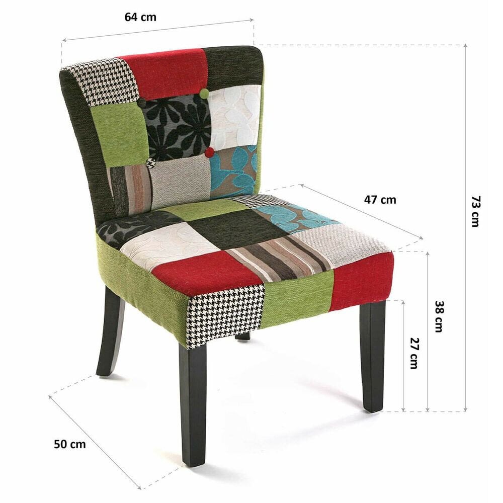 Atzveltnes krēsls Patchwork Poliesters (64 X 73 x 50 cm) cena un informācija | Atpūtas krēsli | 220.lv