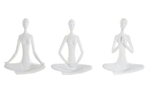 Dekoratīvās figūriņas DKD Home Decor Dāma Yoga Balts Keramiska (13 x 7 x 18 cm) (3 gb.) цена и информация | Детали интерьера | 220.lv