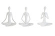 Dekoratīvās figūriņas DKD Home Decor Dāma Yoga Balts Keramiska (13 x 7 x 18 cm) (3 gb.) цена и информация | Interjera priekšmeti | 220.lv