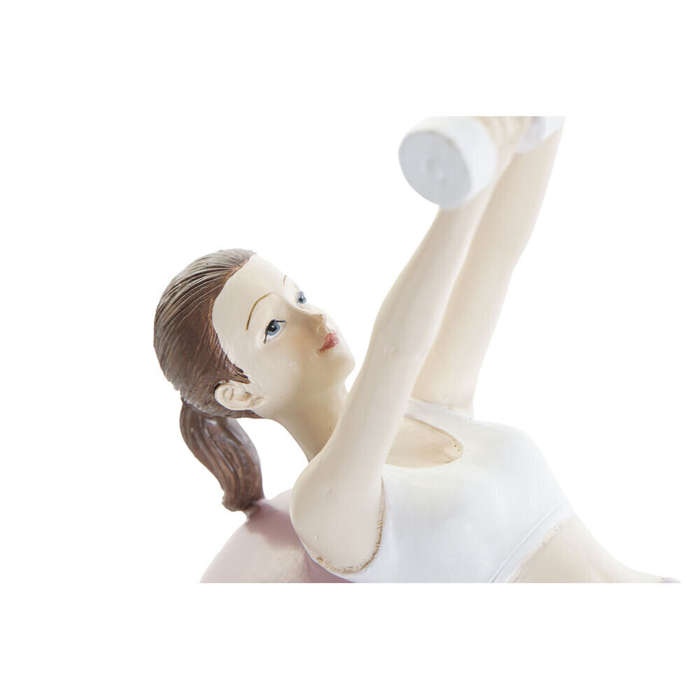 Dekoratīvās figūriņas DKD Home Decor Rozā Sveķi Yoga (18,5 x 8 x 17,5 cm) cena un informācija | Interjera priekšmeti | 220.lv