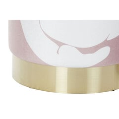 Подставка для ног DKD Home Decor, позолоченный полиэстер, белый, светло-розовый (30 x 30 x 38 см) (2 шт.) цена и информация | Кресла-мешки и пуфы | 220.lv