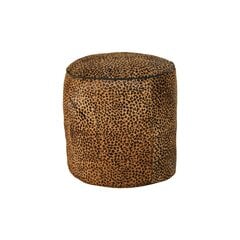 Kāju soliņš DKD Home Decor Melns Brūns Āda Leoparda (46 x 46 x 50 cm) cena un informācija | Sēžammaisi, pufi | 220.lv