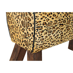 Kāju soliņš DKD Home Decor Melns Koks Brūns Āda Leoparda (67 x 30 x 51 cm) cena un informācija | Sēžammaisi, pufi | 220.lv