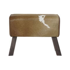 Подставка для ног DKD Home Decor, чёрный, деревянный, коричневый Корова, кожа, белый (64 x 28 x 53 см) цена и информация | Кресла-мешки и пуфы | 220.lv