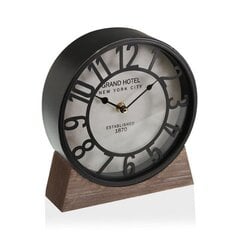 Galda pulkstenis Versa Melns Koks MDF (20 x 20 x 6 cm) (Ø 20 cm) cena un informācija | Pulksteņi | 220.lv