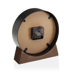 Galda pulkstenis Versa Melns Koks MDF (20 x 20 x 6 cm) (Ø 20 cm) cena un informācija | Pulksteņi | 220.lv