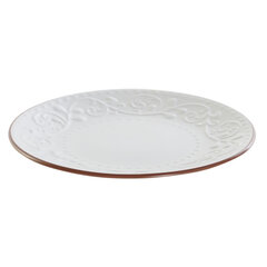 Plakans šķīvis DKD Home Decor Brūns Balts Keramika (21 x 21 x 2.5 cm) cena un informācija | Trauki, šķīvji, pusdienu servīzes | 220.lv