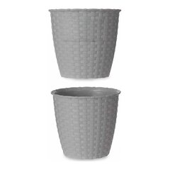 Puķu pods Pelēks Plastmasa (14 x 13 x 14 cm) цена и информация | Вазоны | 220.lv