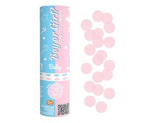 Konfeti plaukšķene Boy or Girl light pink paper circles (JC-KPGR15) 1742 cena un informācija | Svētku dekorācijas | 220.lv