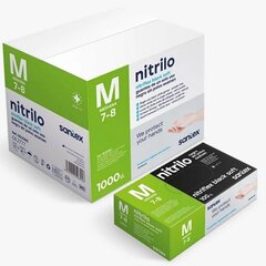 Nitrila cimdi Santex Nitriflex Black Soft,S, 1000 gab. cena un informācija | Darba cimdi | 220.lv