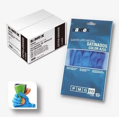 Резиновые латексные перчатки Blue Satin Santex, размер M (12 пар) цена и информация | Рабочие перчатки | 220.lv