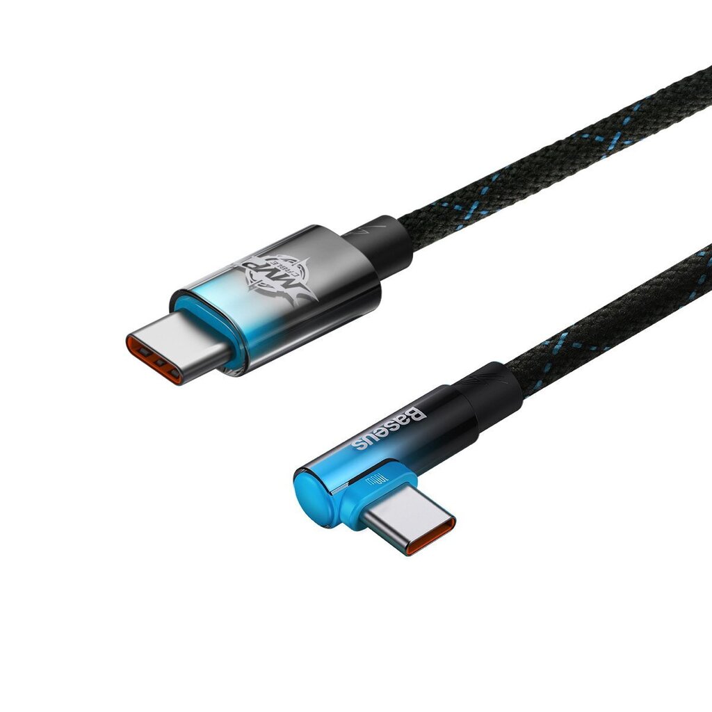 Baseus MVP Elbow angled cable Power Delivery cable with side connector USB Type C / USB Type C 1 m 100W 5A blue (CAVP000621) cena un informācija | Savienotājkabeļi | 220.lv