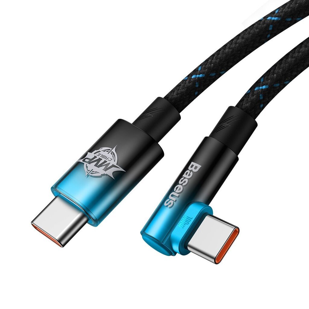 Baseus MVP Elbow angled cable Power Delivery cable with side connector USB Type C / USB Type C 1 m 100W 5A blue (CAVP000621) цена и информация | Savienotājkabeļi | 220.lv