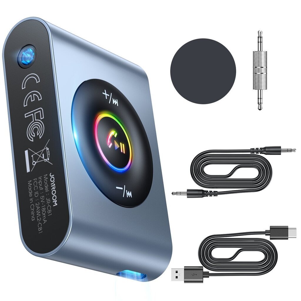 Joyroom car Bluetooth 5.3 transmitter and hands-free kit for AUX 3.5mm mini jack port (JR-CB1) cena un informācija | Savienotājkabeļi | 220.lv