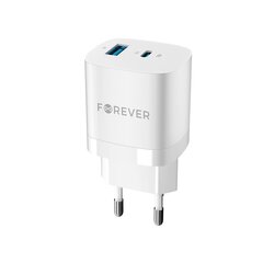 Forever TC-05 GaN PD charger 1x USB-C 1x USB 33W white цена и информация | Зарядные устройства для телефонов | 220.lv