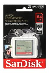 Atmiņas karte SanDisk CompactFlash Extreme 64 GB 120 МB/s цена и информация | Карты памяти для фотоаппаратов | 220.lv