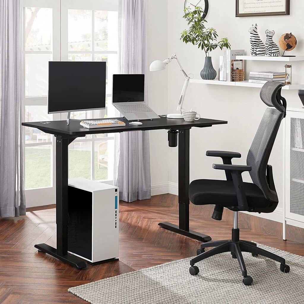 Datora galds, melns, regulējams, elektriskais cena un informācija | Datorgaldi, rakstāmgaldi, biroja galdi | 220.lv