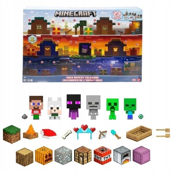 Minecraft MOB Head Minis adventes kalendārs 2022 HHT64 cena un informācija | Rotaļlietas meitenēm | 220.lv