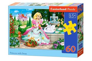 Puzle Castorland Princess with Swan, 60 daļu cena un informācija | Puzles, 3D puzles | 220.lv