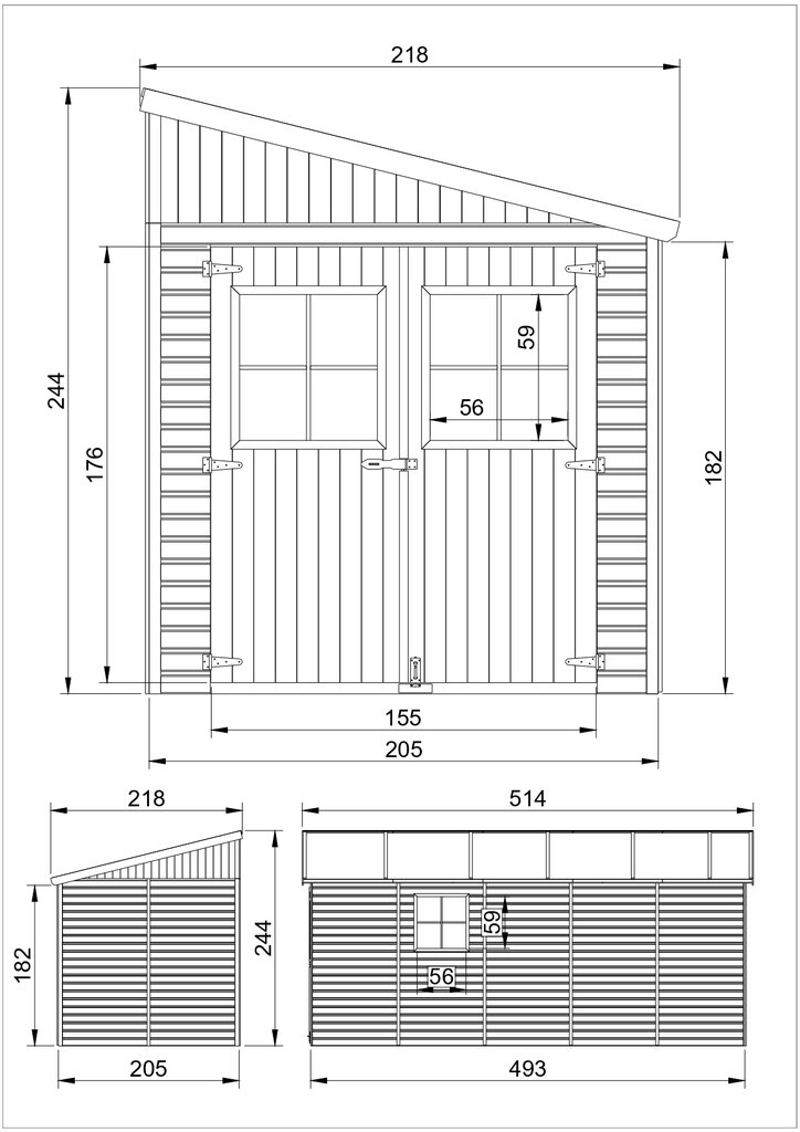 Timbela koka dārza māja / instrumentu glabātuve M341A cena un informācija | Dārza mājiņas, šķūņi, malkas nojumes | 220.lv