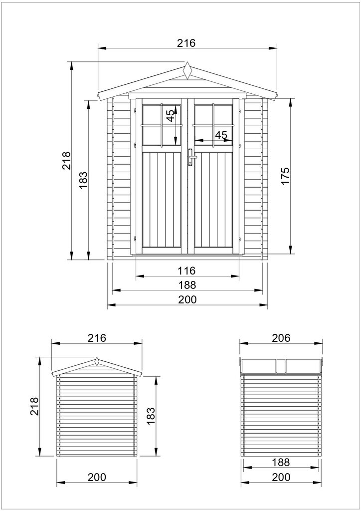 Timbela koka dārza māja/ instrumentu noliktava М343F cena un informācija | Dārza mājiņas, šķūņi, malkas nojumes | 220.lv
