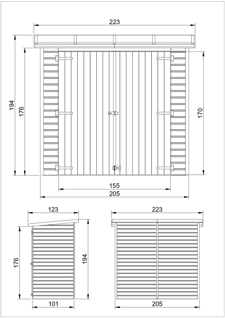 Koka dārza māja / instrumentu glabātuve, Timbela M348 cena un informācija | Dārza mājiņas, šķūņi, malkas nojumes | 220.lv