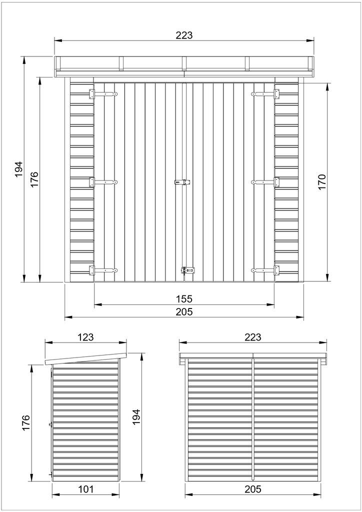 Koka dārza māja / instrumentu glabātuve, Timbela M348 цена и информация | Dārza mājiņas, šķūņi, malkas nojumes | 220.lv