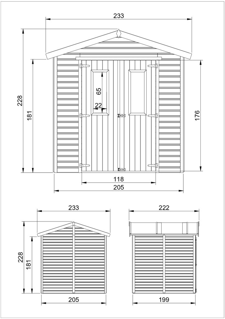 Koka dārza mājiņa / instrumentu novietne Timbela M351C+M351G cena un informācija | Dārza mājiņas, šķūņi, malkas nojumes | 220.lv