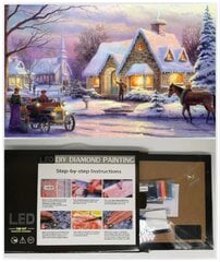 LED Алмазная картина зимний домик 30x40 см цена и информация | Алмазная мозаика | 220.lv