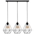 Piekaramā lampa Milagro BASKET BLACK 3xE27