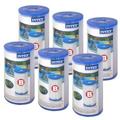 INTEX PUMP FILTER FILTERS 6 pcs Type B 29005 cena un informācija | Baseinu piederumi | 220.lv