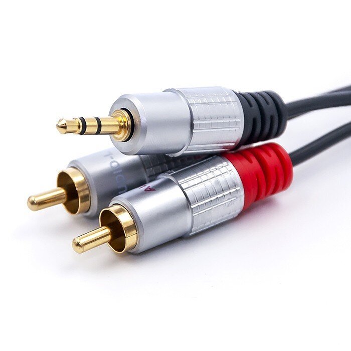 Qoltec Kabelis 2xRCA Mini Jack 3.5mm cena un informācija | Kabeļi un vadi | 220.lv