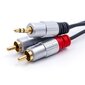 Qoltec Kabelis 2xRCA Mini Jack 3.5mm cena un informācija | Kabeļi un vadi | 220.lv