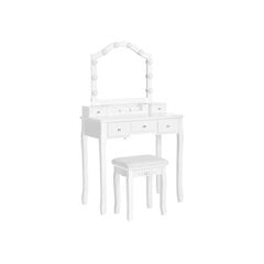Kosmētikas galds ar spoguli un mīkstu krēslu VASAGLE RDT170W01 цена и информация | Туалетные столики | 220.lv