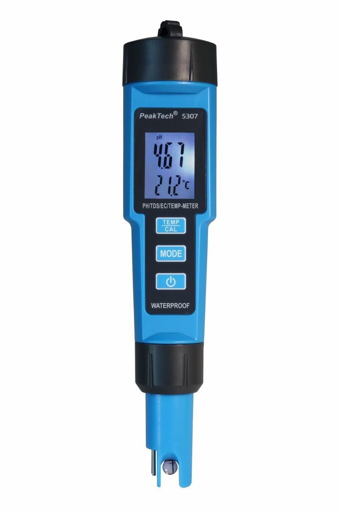 4 in 1 PH-Meter PeakTech® P 5307, kas paredzēts PH/EC/TDS/TEMP cena un informācija | Mitruma, temperatūras, pH, ORP mērītāji | 220.lv