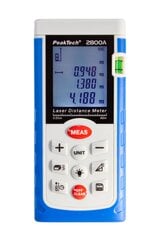 Lāzera attāluma mērīšanas ierīce PeakTech® P 2800 A, līdz 40 metriem cena un informācija | Rokas instrumenti | 220.lv