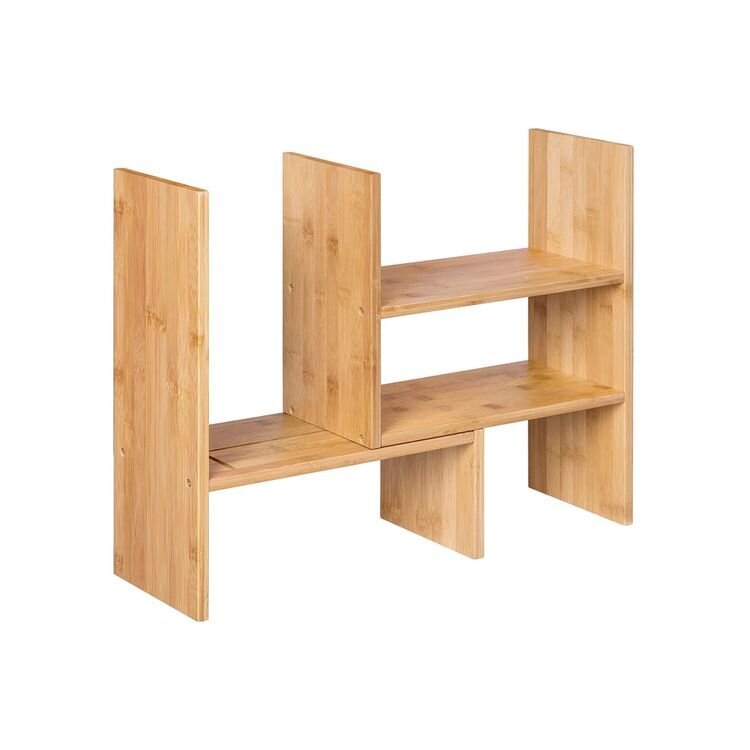 DIY bambusa galda plaukts SONGMICS цена и информация | Plauktu sistēmas | 220.lv