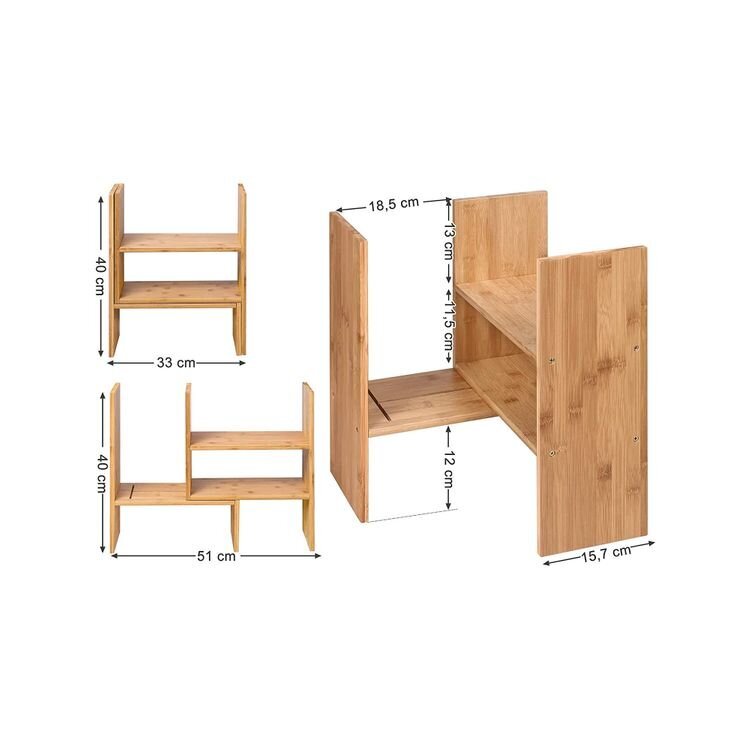 DIY bambusa galda plaukts SONGMICS cena un informācija | Plauktu sistēmas | 220.lv