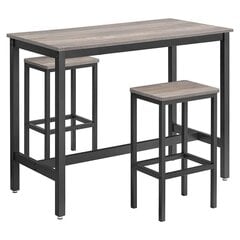 Bāra galds ar 2 bāra krēsliem VASAGLE LBT015B02 цена и информация | Комплекты мебели для столовой | 220.lv