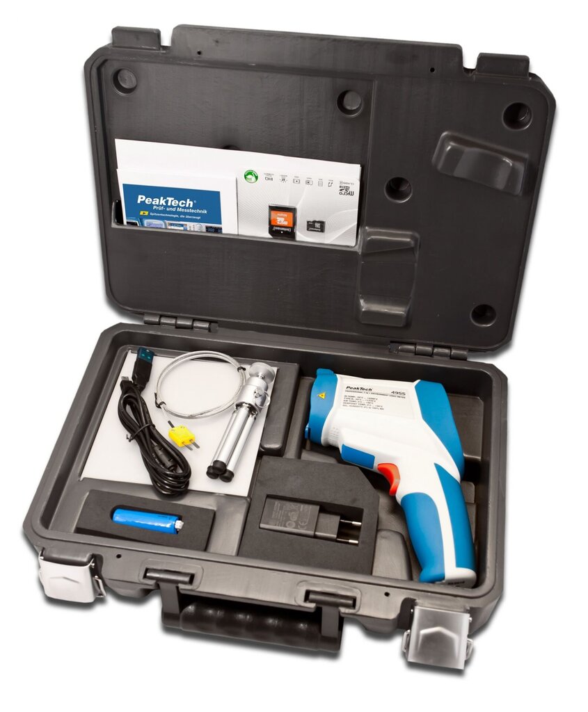 Infrasarkanais termometrs PeakTech® P 4955, -50 ... +2200 °C, datu reģistrētājs, video cena un informācija | Meteostacijas, āra termometri | 220.lv