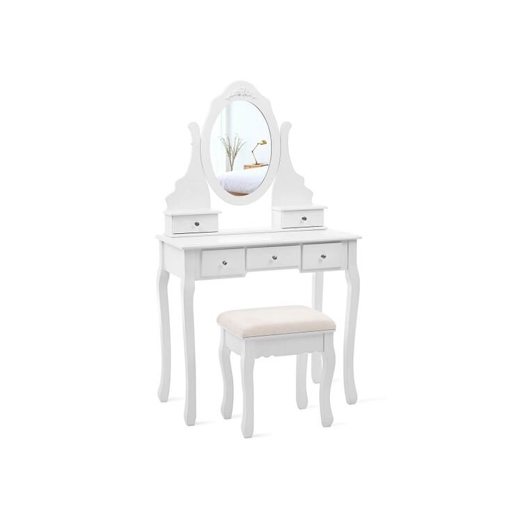 Mazs tualetes galdiņš ar grozāmu spoguli SONGMICS cena un informācija | Kosmētikas galdiņi | 220.lv