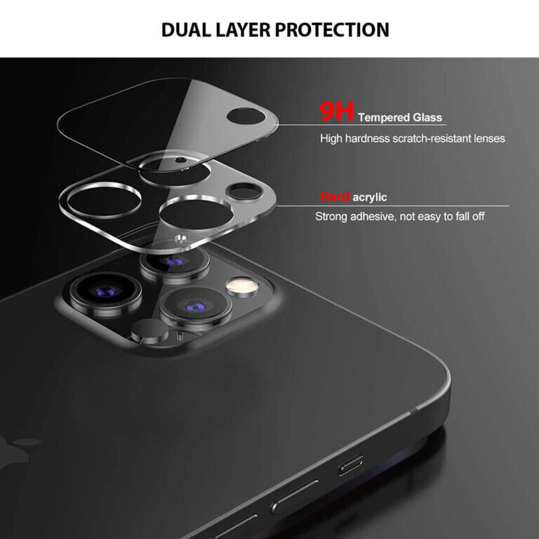 Aizsargstikls priekš kameras iPhone 12 Pro Max (6,7″) cena un informācija | Ekrāna aizsargstikli | 220.lv
